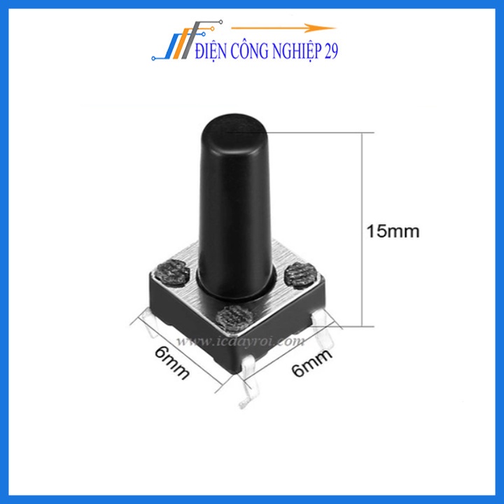 Nút Nhấn 4 Chân 6X6X15MM
