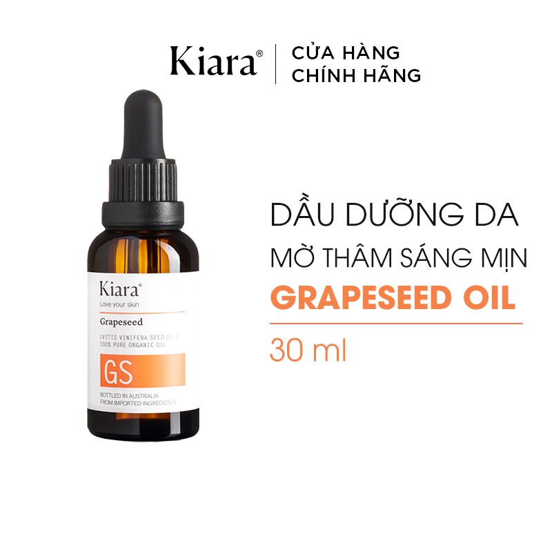 (Deal) Dầu dưỡng ẩm mờ thâm sáng da Kiara Grapeseed Oil 30ml