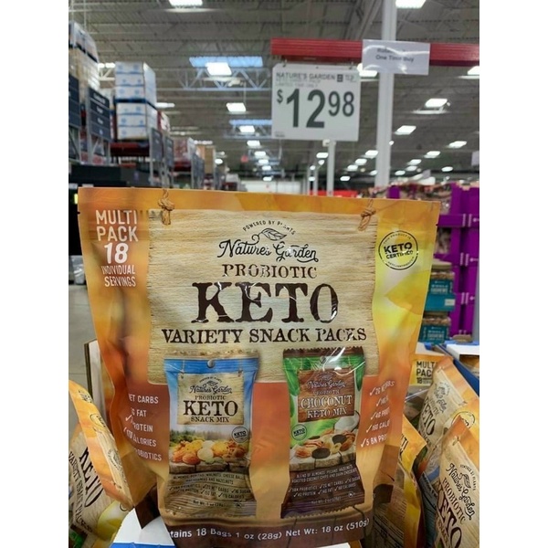1 gói Snack mix các loại hạt (28gr) dành cho người ăn kiêng eatclean keto NATURE'S GARDEN PROBIOTIC KETO TRAIL MIX