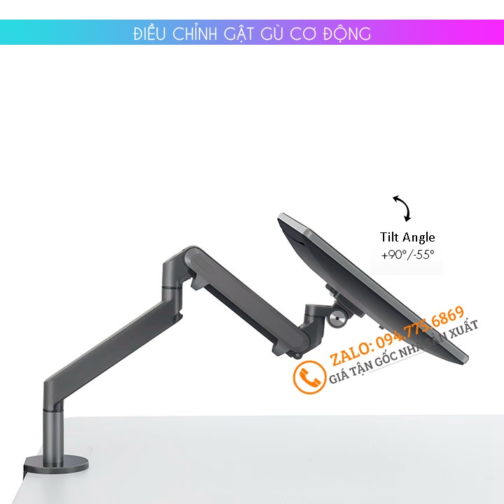 Giá Treo Màn Hình Máy Tính OZ 1 17 - 24 - 27 - 32 inch / Tay Treo Màn Hình Hợp Kim Nhôm [Cao Cấp Hơn NB F80 - NB F100A ]