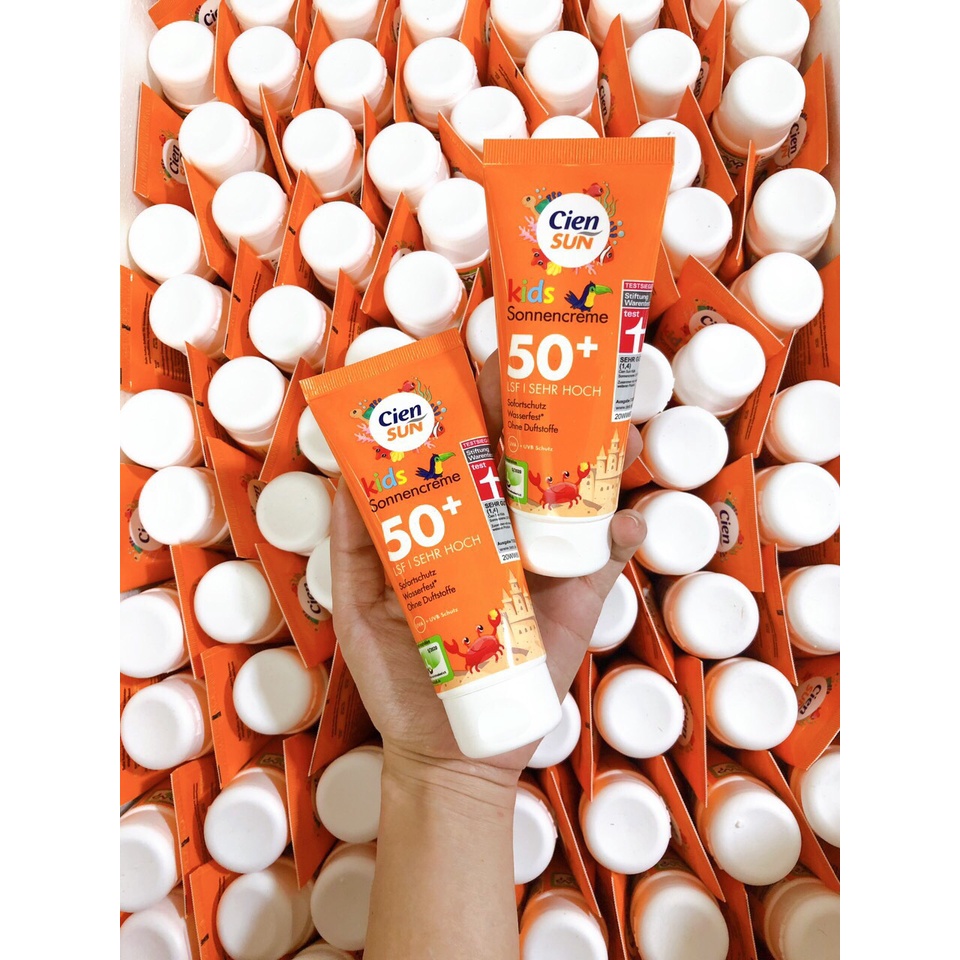 KCN Cien Sun Kids SPF 50+ mặt và toàn thân lành tính, an toàn cho trẻ em bé từ 1 tuổi