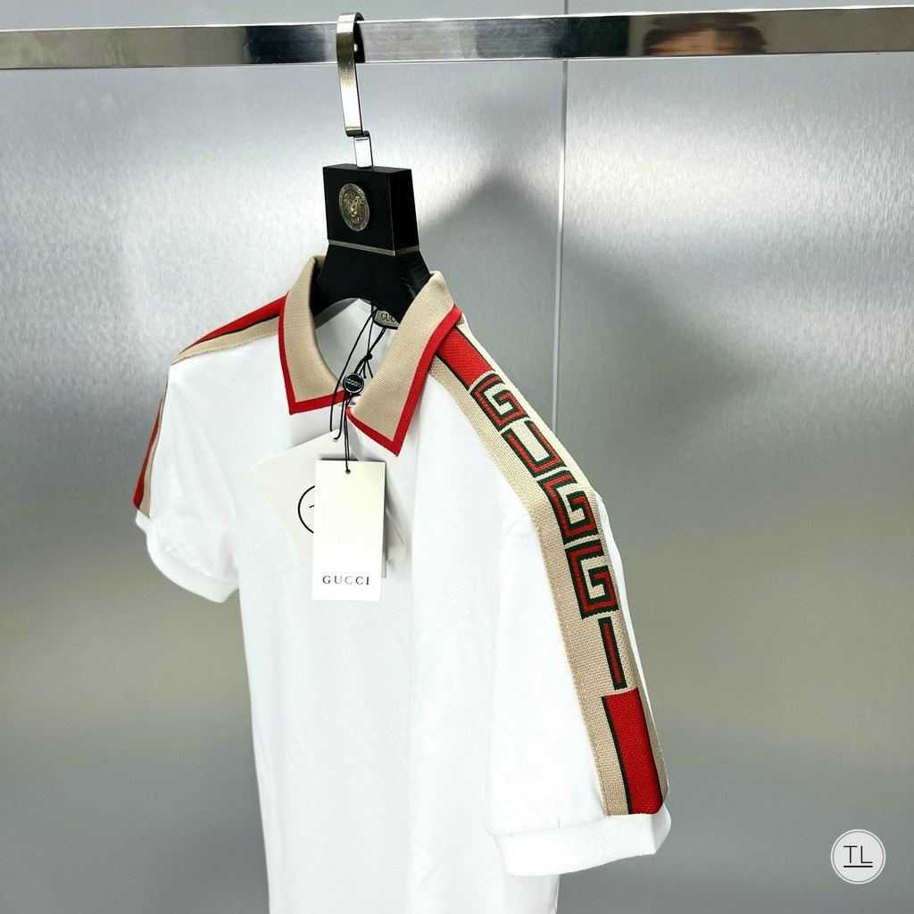 Áo polo gucci cổ bẻ chữ bên vai cao cấp