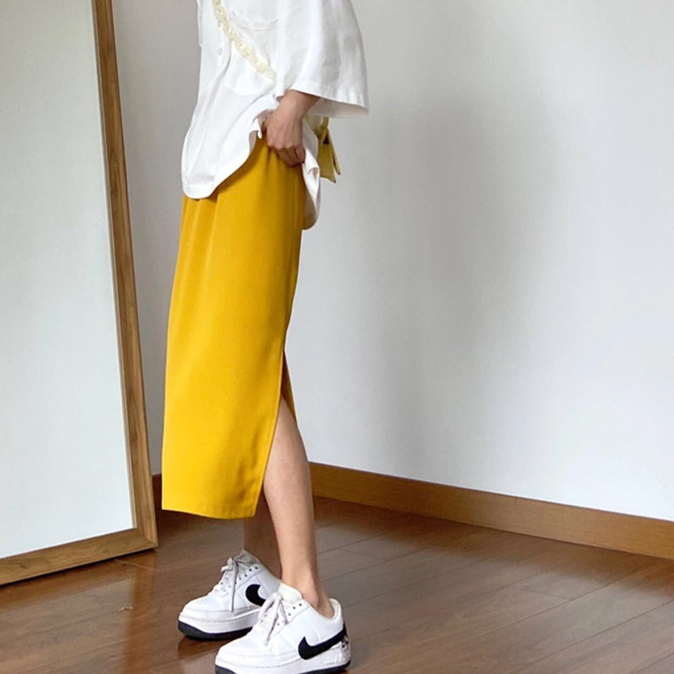 Chân Váy Dài Qua Gối Xẻ Sườn Phong Cách Ulzzang V30 | BigBuy360 - bigbuy360.vn