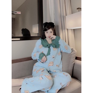Bộ Pjzama Tay Dài Tiểu Thư Lụa Mango Size <60kg