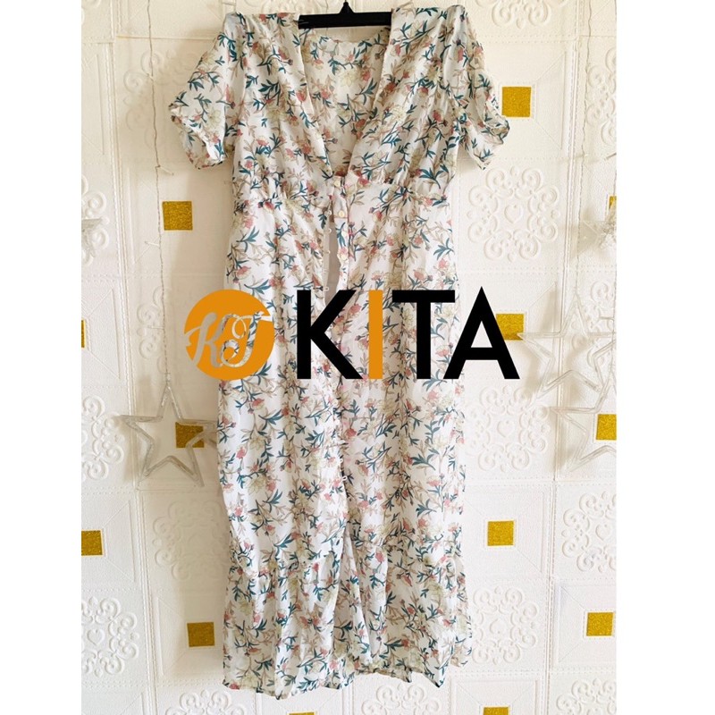 Đầm Voan Hoa Cổ Chữ V Thời Trang Đáng Yêu Cho Nữ