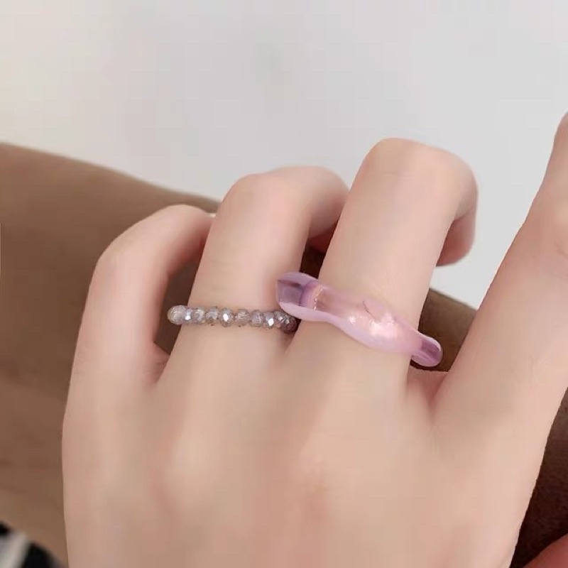 Set 2 nhẫn nhựa hottrend Hàn