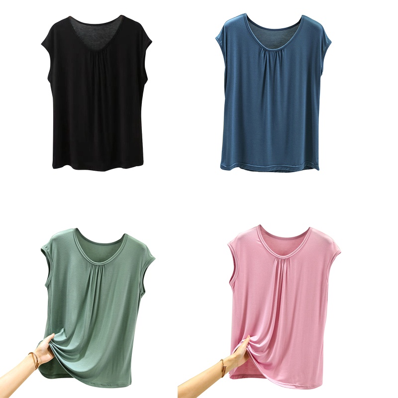Áo Tank Top Sát Nách Cổ Tròn Màu Trơn Thời Trang Mùa Hè Cho Nữ