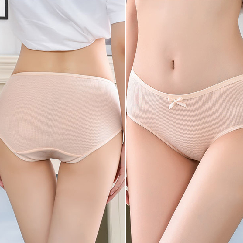 Quần Lót Cotton Màu Trơn Phối Nơ Phong Cách Hàn Quốc | BigBuy360 - bigbuy360.vn