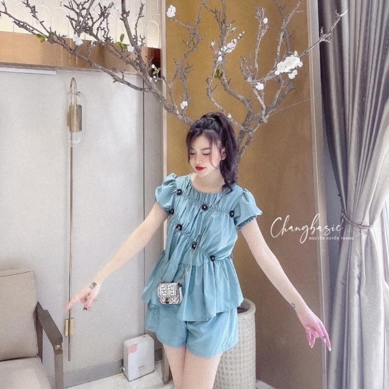 [FREESHIP] BỘ THÔ HOA BABYDOLL CÀI HOA ĐEN QUẦN ĐÙI CỰC XINH