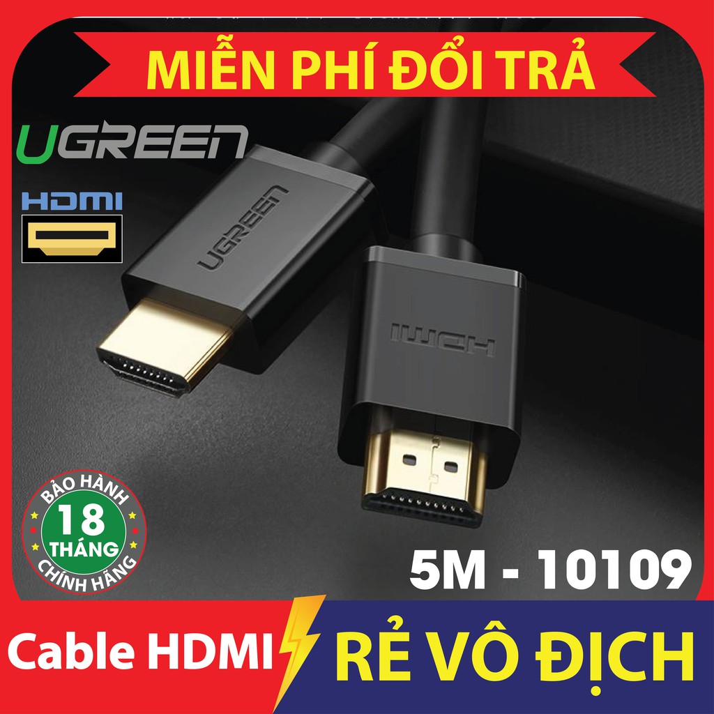 Dây HDMI 1.4 thuần đồng 19+1 Dài 1M hỗ trợ 3D, 4K*2K full HD 1080 UGREEN HD104 - Hàng chính hãng