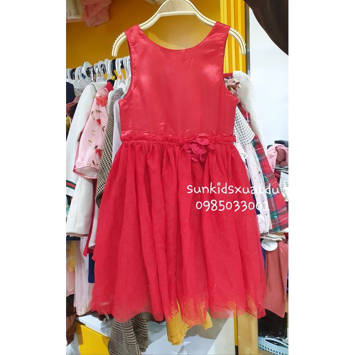 Váy HM đỏ hoa eo phối tutu