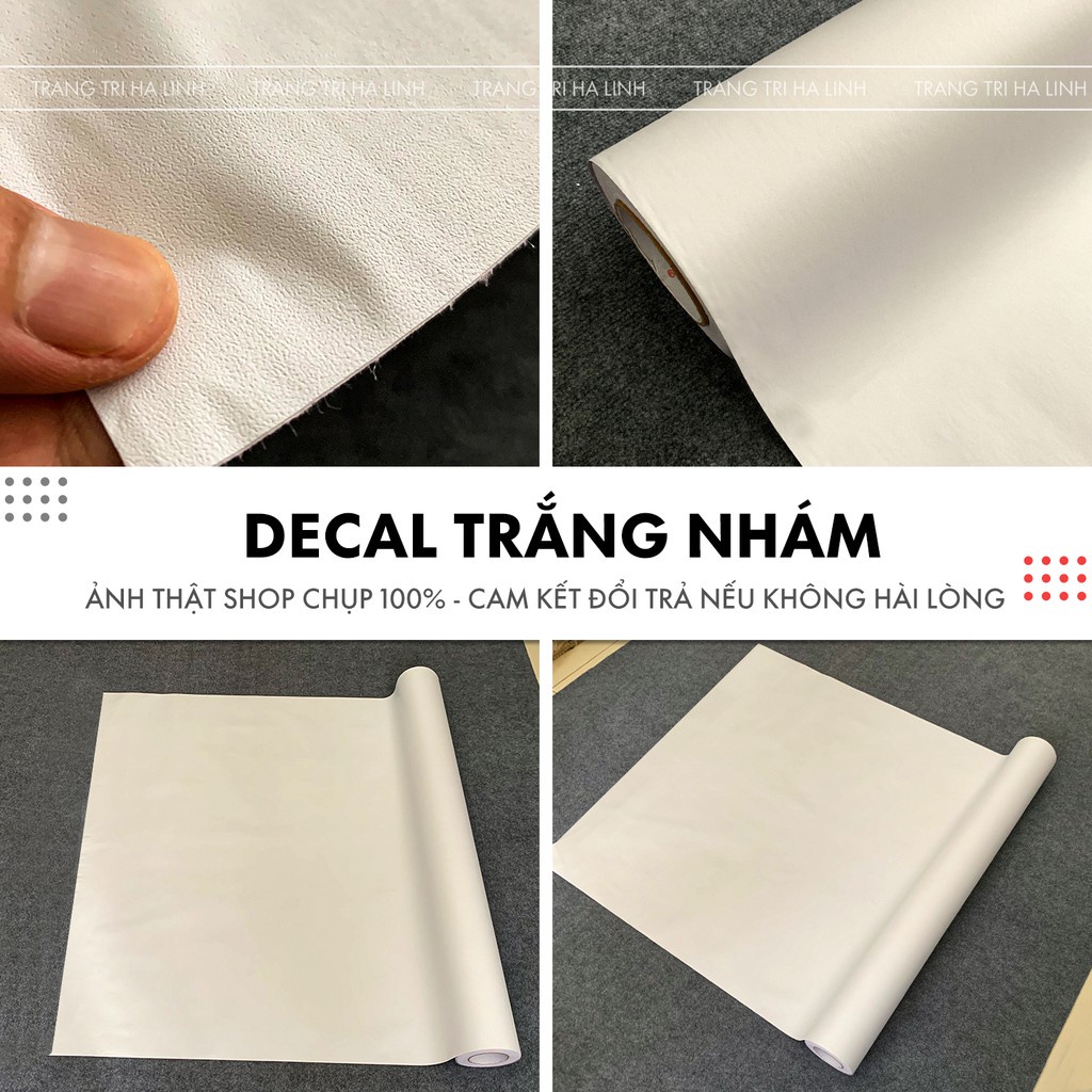 Decal trắng nhám giấy dán kính ,dán xe ,điên thoại , giấy dán tường trắng nhám sần khổ 1.2m x 0.5m