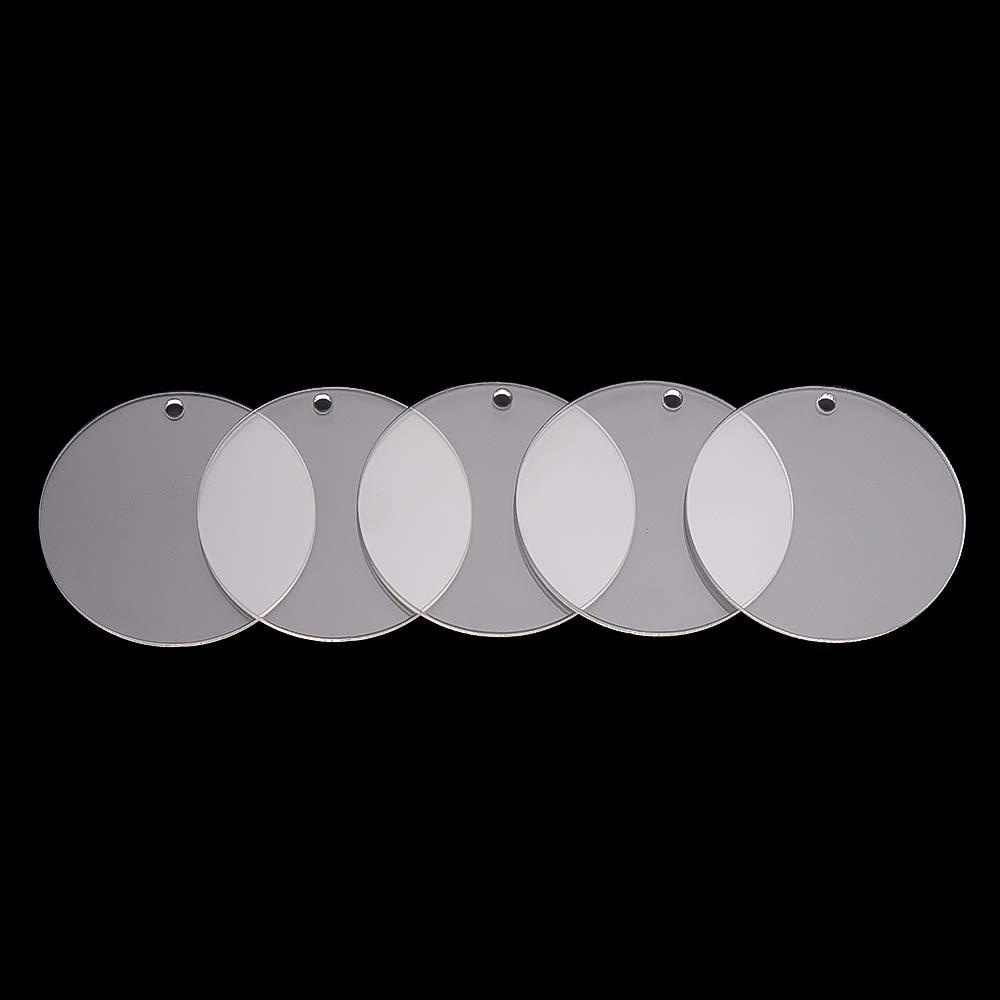 Đĩa Trống Tròn 2 Inch Bằng Acrylic Trơn Làm Móc Khóa / Trang Sức Thủ Công