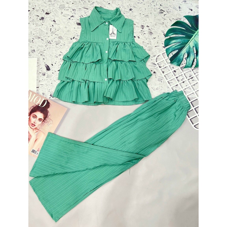 (FreeShip 2022) Sét đồ bộ nữ,bộ xốp tầng quần ống suông có túi,có nhìu màu dễ mặc,hàng chuẩn shop diện lên xinh xĩu