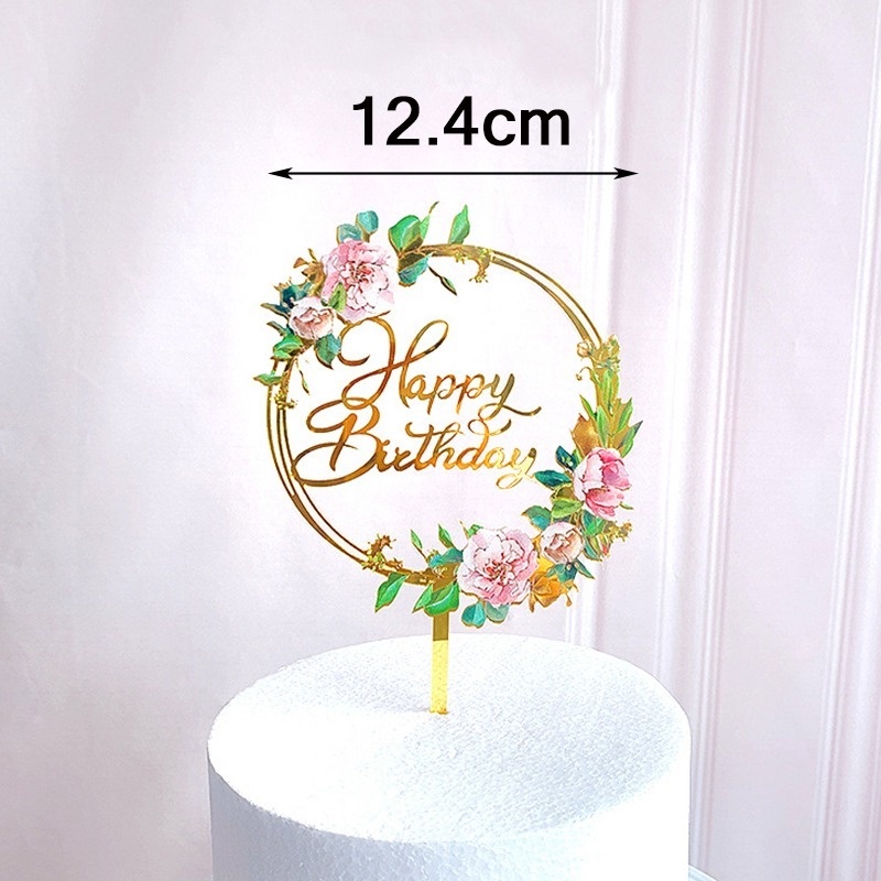 Topper Cắm Trang Trí Bánh Kem Chữ Happy Birthday, Dùng Cho Tiệc Cưới