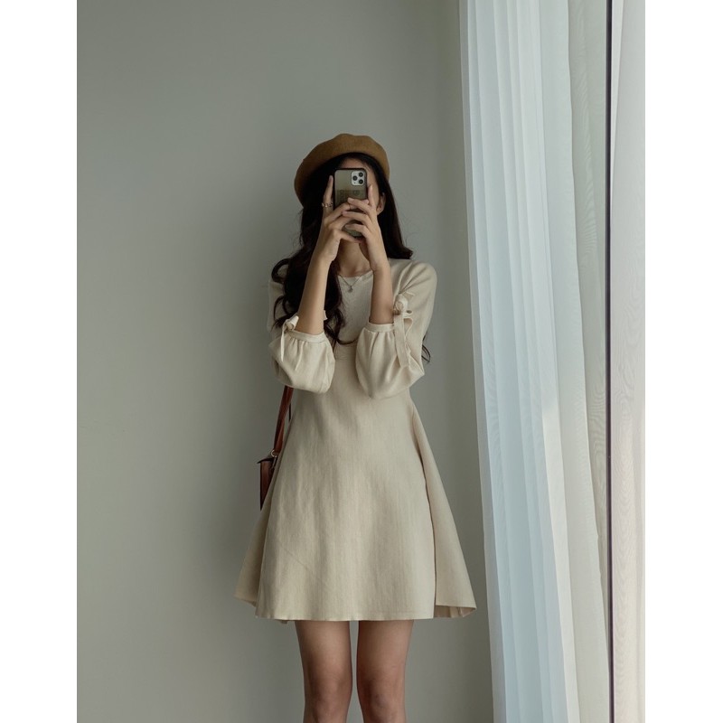 váy len tay nơ 817