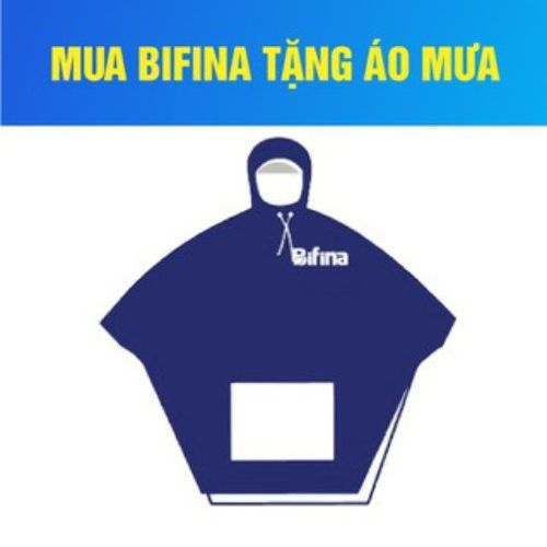 Áo mưa Bifina vải dù cao cấp màu xanh [Hàng tặng không bán]