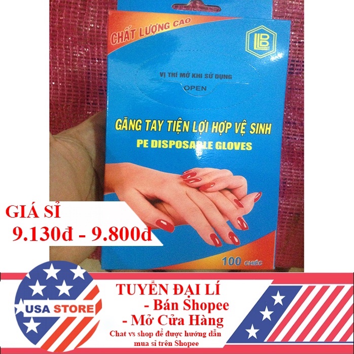 [GIA HUY DIET] Hộp 90 Bao Găng Tay Nilon Tiện Dụng Xanh TH002