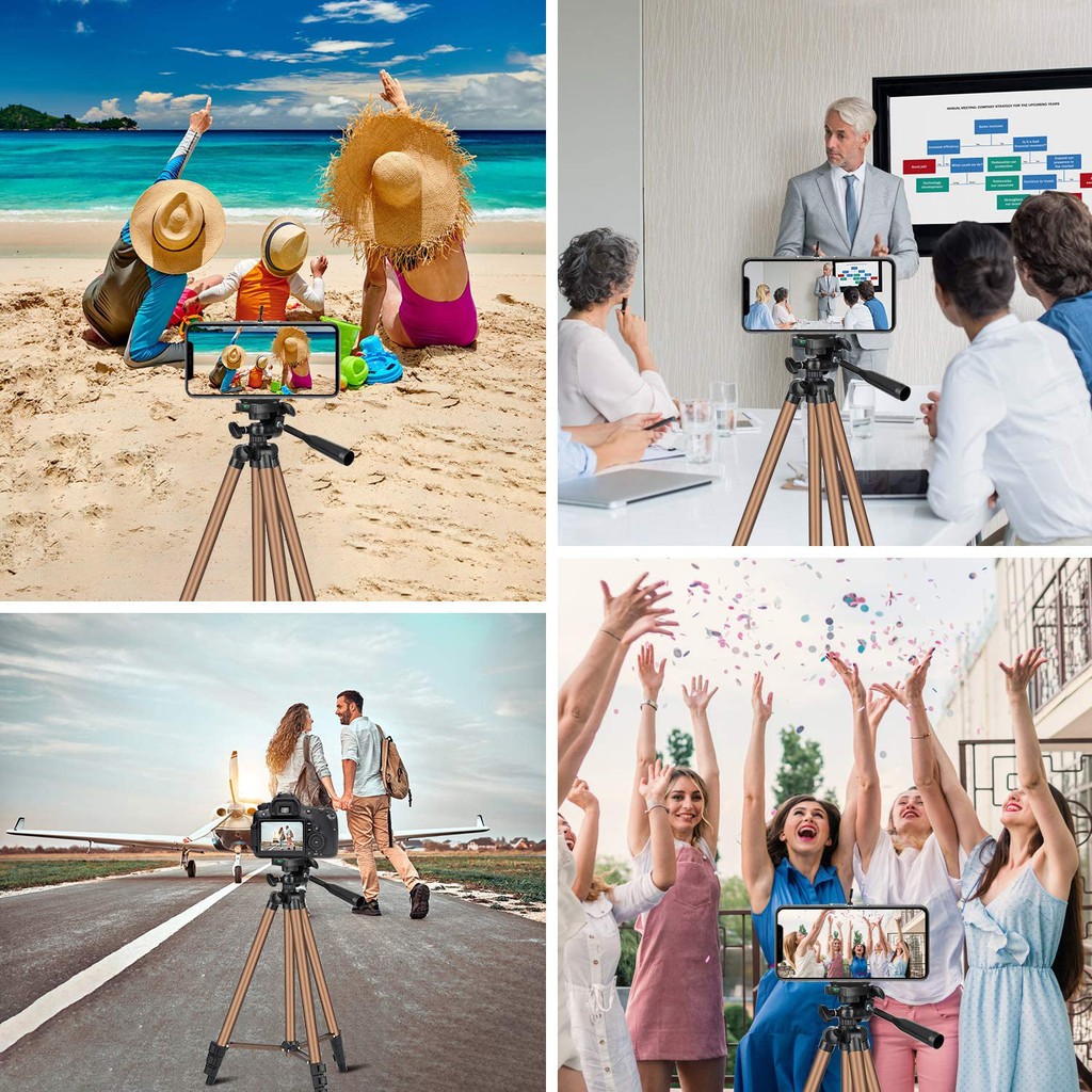 Giá đỡ ba chân LAMMCOU nhôm nhẹ du lịch có kẹp giữ điều khiển chụp ảnh từ xa dành cho máy ảnh Gopro điện thoại di động