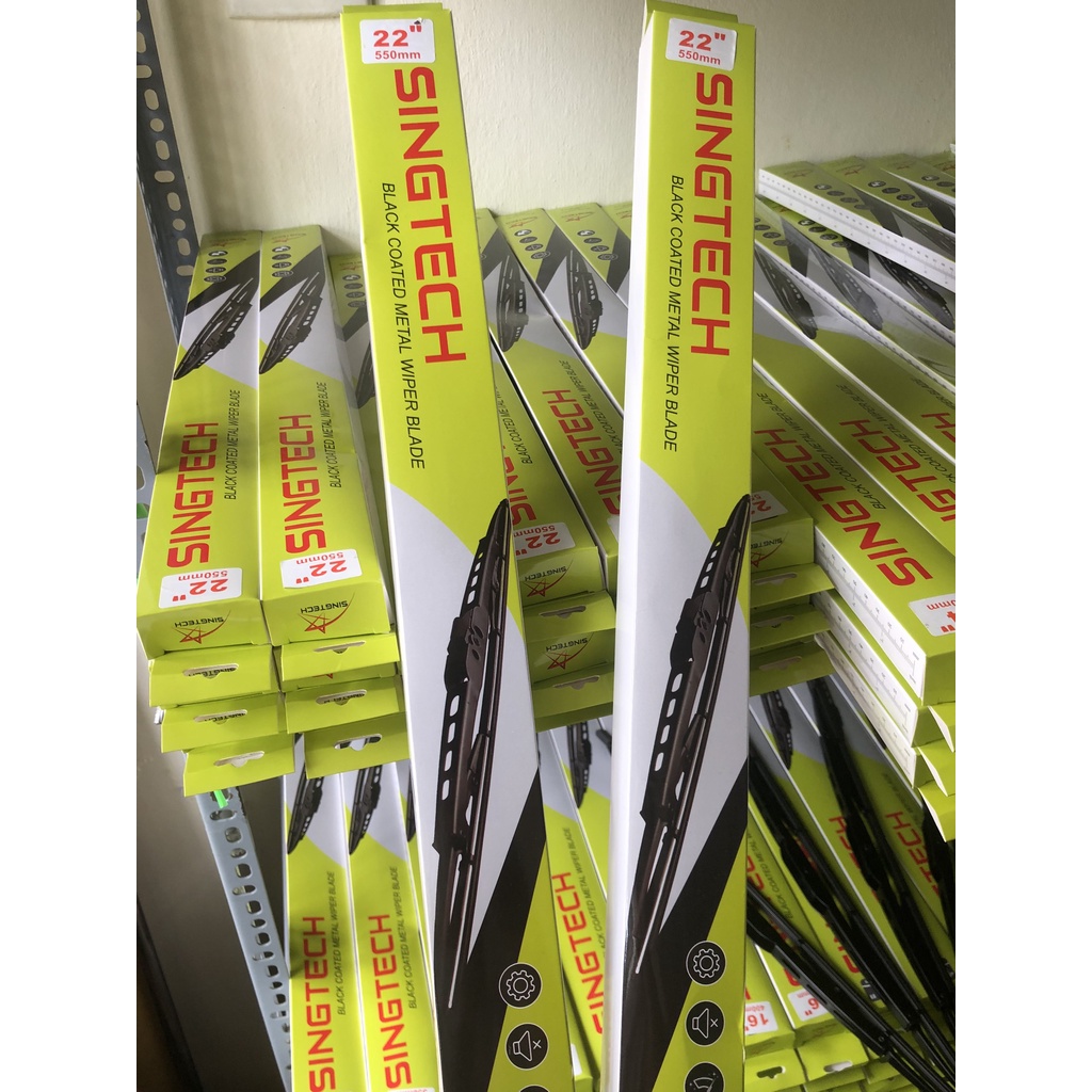 Gạt mưa ô tô SINGTECH, gạt mưa khung sắt lưỡi silicon đủ size cho mọi loại xe, gạt mưa Singapore gạt siêu sạch siêu bền