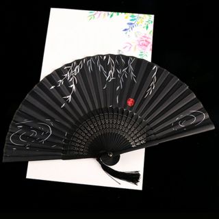 [HÀNG SẴN] Quạt gấp vải lụa nan tre cổ trang nhiều mẫu cực đẹp có đính dây tuyến cầm tay hoặc trưng bày