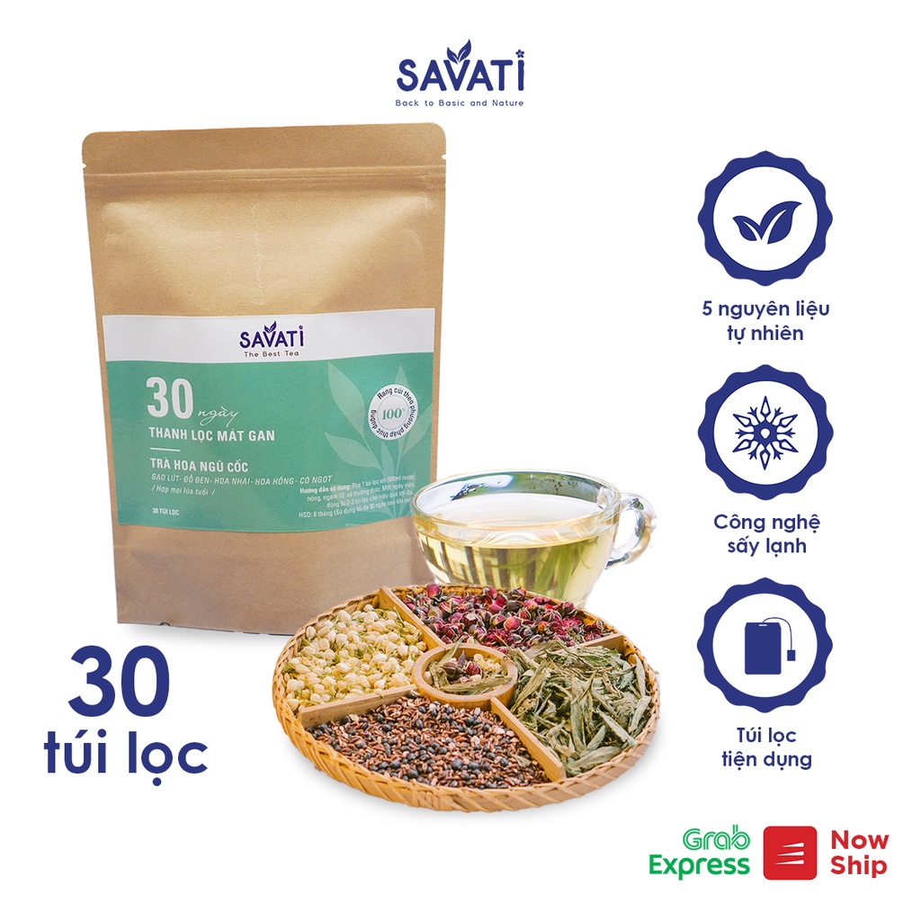 Mã grosale2 giảm 8% đơn 150k trà hoa ngũ cốc thảo mộc gạo lứt savati 30 - ảnh sản phẩm 2