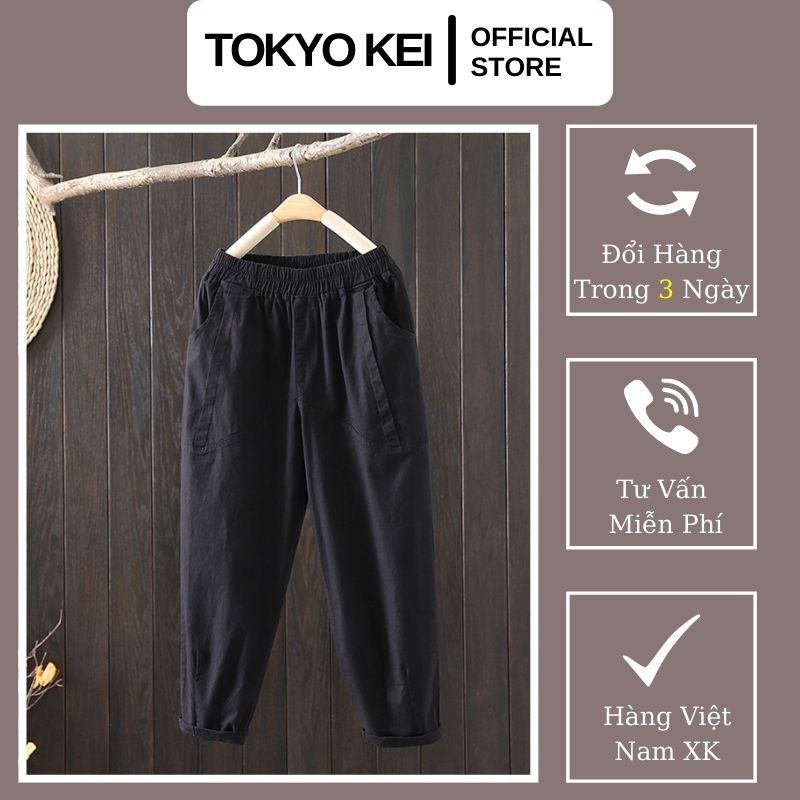 Quần Baggy Đũi TOKYO KEI 💖FREESHIP💖 Quần Baggy Dáng Rộng Màu Nâu Đen, Be Size S M L TQH70 | BigBuy360 - bigbuy360.vn