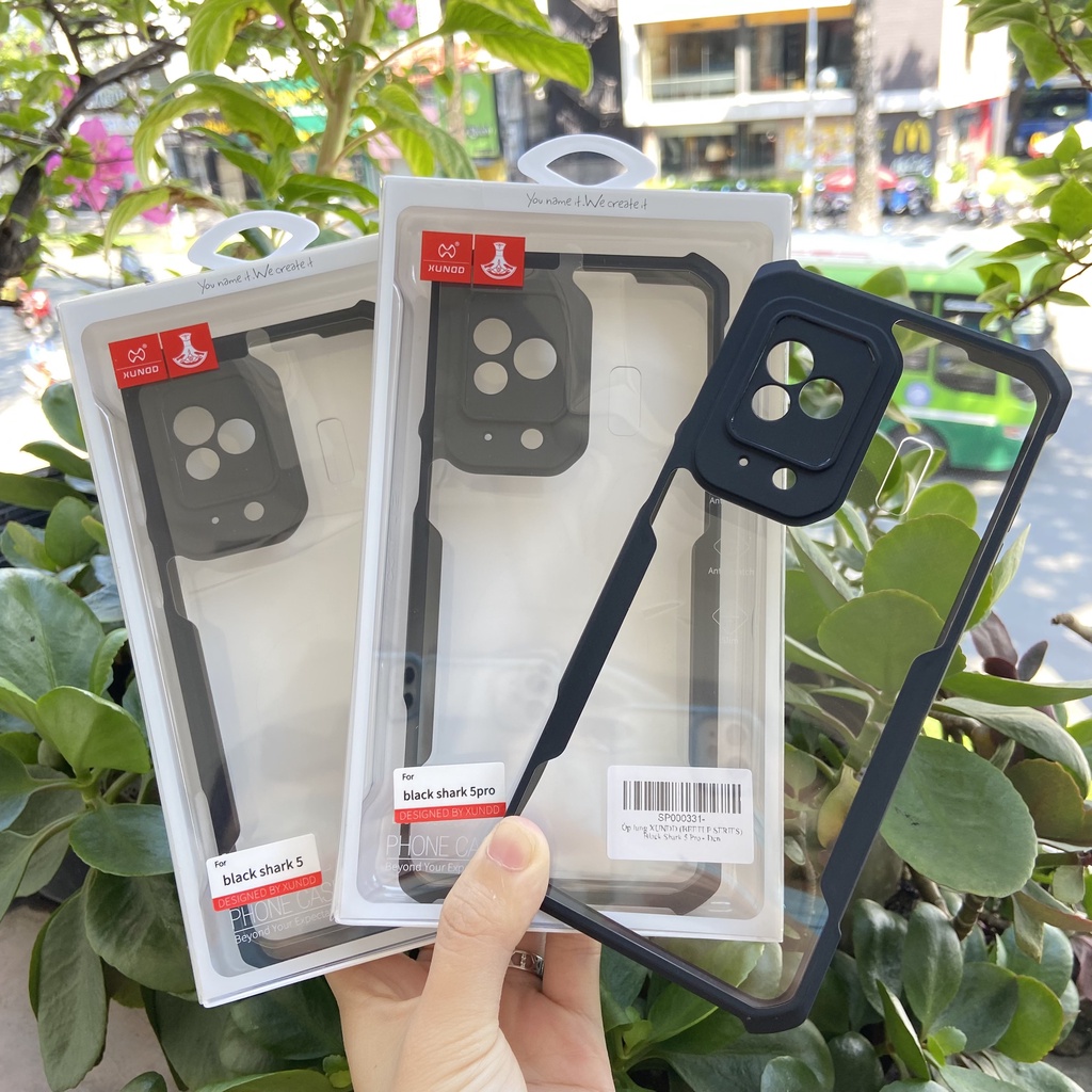 [Hỏa Tốc HCM] Ốp lưng XUNDD Black Shark 5 / 5 Pro - Lưng trong suốt, Viền TPU Đen, Chống sốc (Beetle Series)