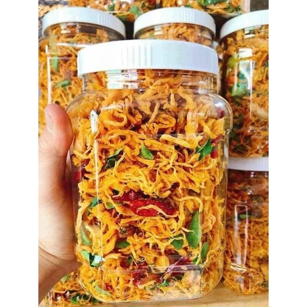 Khô Gà Lá Chanh 100% Thịt Gà Loại 1 , 1KG ( 2 hủ lớn) | [Freeship từ 50K]  Hàng Ngon Nhà Làm