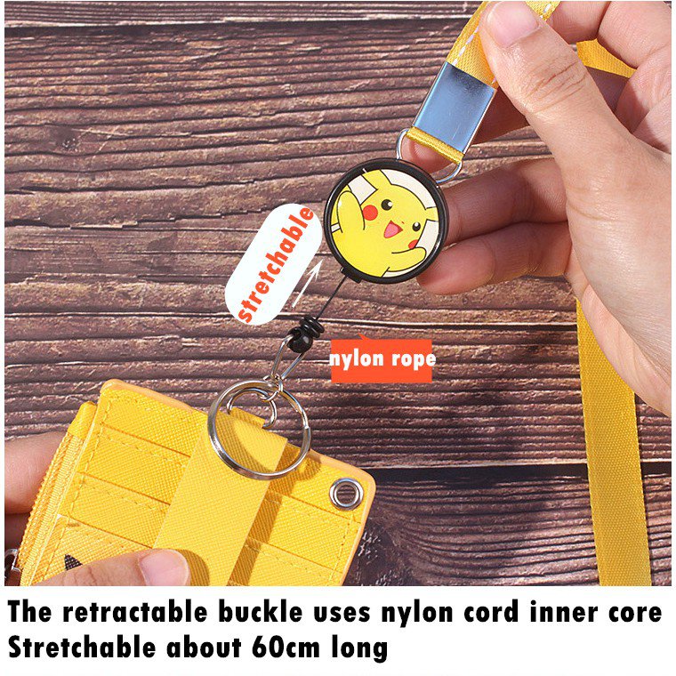 Ví Đựng Thẻ 5 Ngăn In Hình Gấu Pooh Dễ Thương Winnie the Pooh Corgi dog 5 Card Slots Student Card Holder With Cute Lanyard Card Holder Soft zipper Coin Pocket Coin Purse Birthday present Holiday gifts