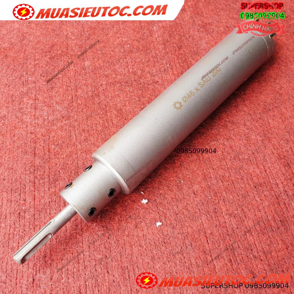 Mũi khoan rút lõi khoét tường gạch sâu Phi 46 x 200 mm không khoan bê tông, không khoan chế búa