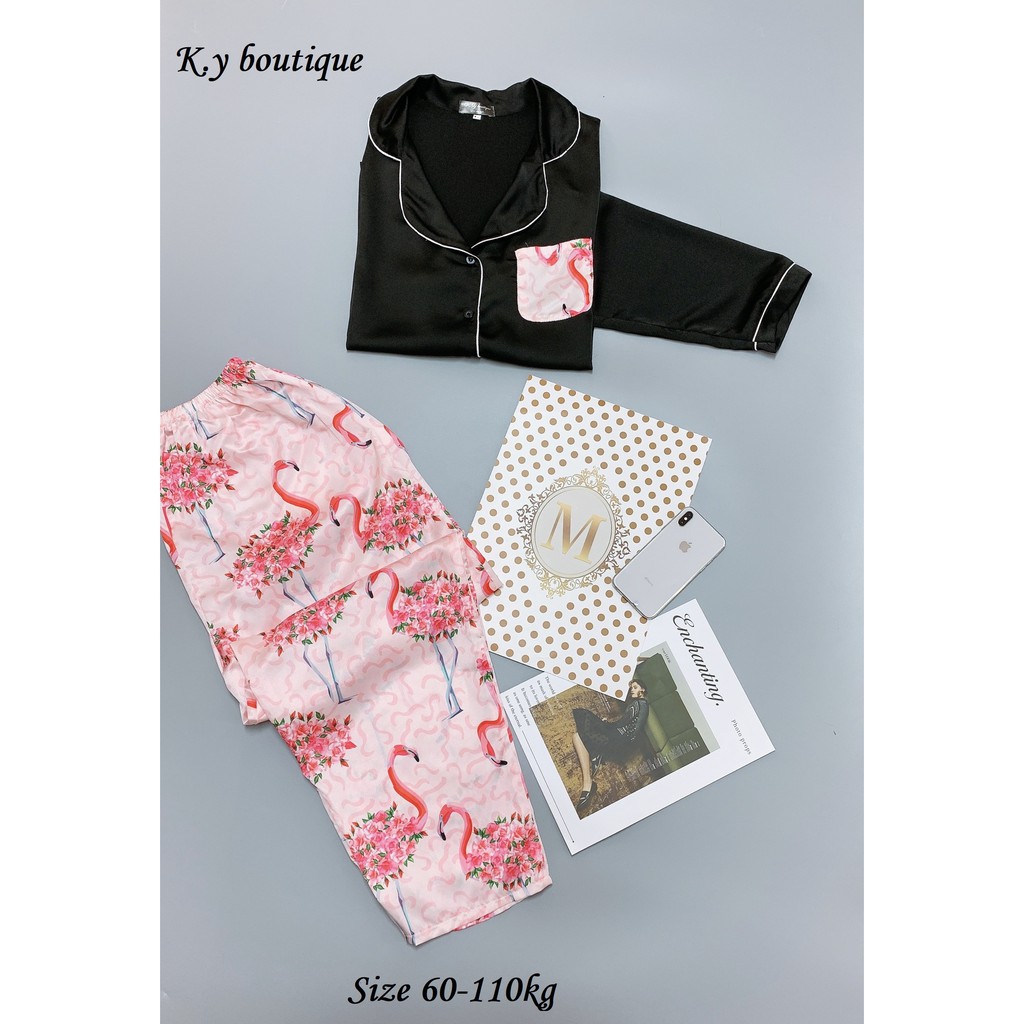 Bộ Pijama lụa satin big size 60 -110 kg