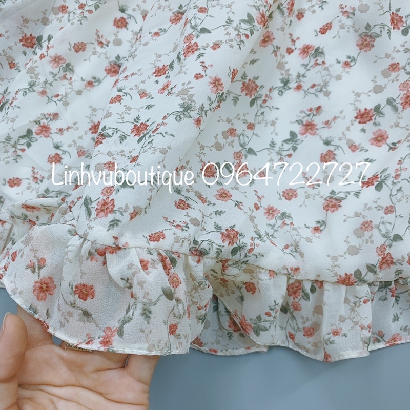 Váy hoa nhí,váy cổ vuông Vintage (hàng sẵn/ảnh thật) (1)
