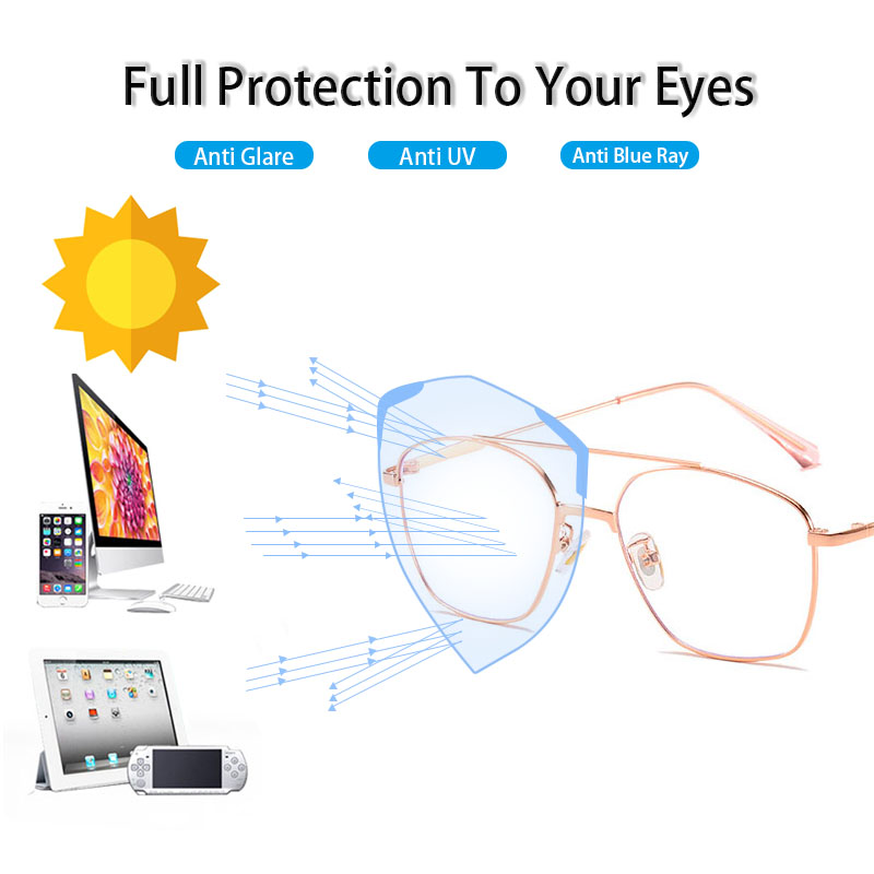 Gọng kính cận VIENDO mắt vuông bằng kim loại chống ánh sáng xanh thời trang cho nam nữ
