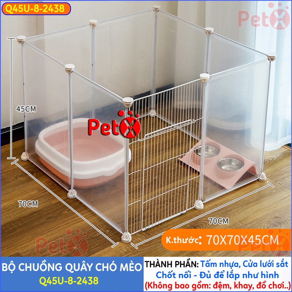 Quây chuồng chó mèo lắp ghép nuôi thú cưng sơn tĩnh điện giá rẻ