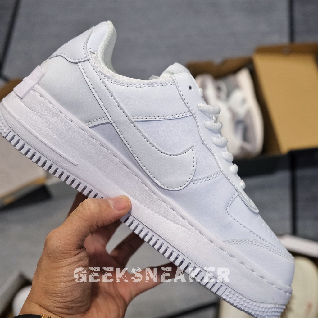 [GeekSneaker] Giày Sneaker cổ thấp -  Air Force 1 Shadow Triple White