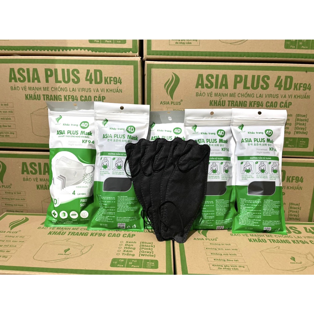 Khẩu trang KF94 ASIA PLUS 4D Một túi (10 cái)