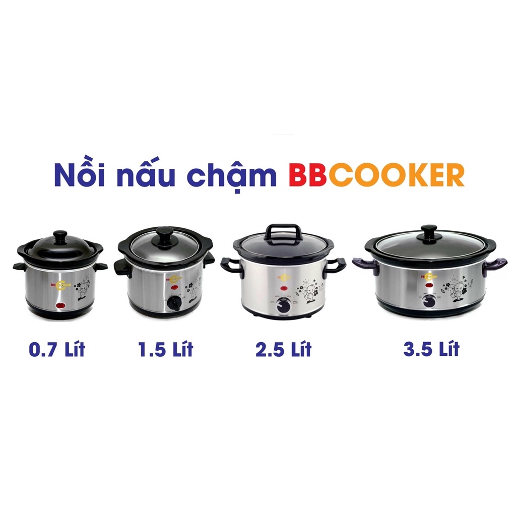 [7 ngày Lỗi 1 đổi 1] Nồi nấu cháo chậm Chefman, BBCooker - Nồi nấu cháo, Nồi kho cá, kho thịt, nấu chè, chưng yến