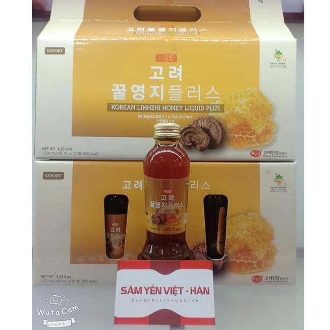 NƯỚC LINH CHI MẬT ONG KGS KOREA CAO CẤP , HỘP 10 CHAI x 120 ML