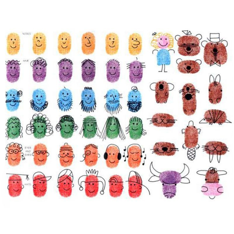WMMB 24cm Funny 24 Colors Ink Pad Stamp DIY Finger Painting Craft Cardmaking For Kids Montessori Drawing 0-12 Months Baby Toy