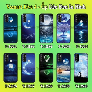 Ốp lưng Vsmart Live 4 dẻo đen in hình trăng xanh