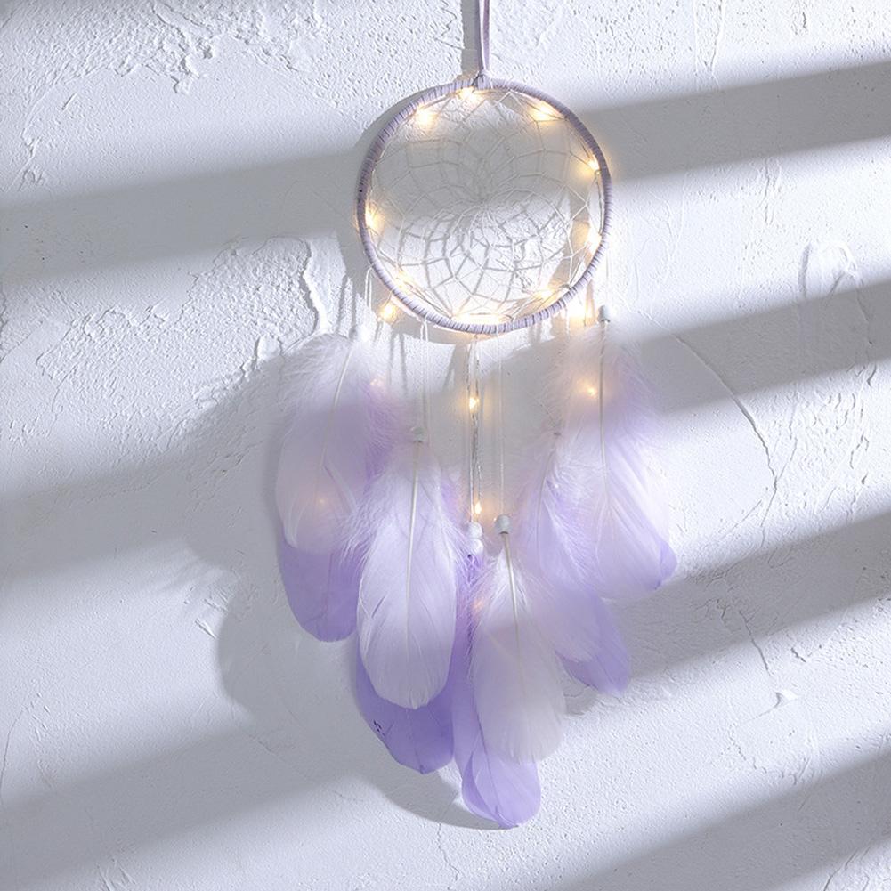 Sweet Dream Handmade Dream Catcher Quà tặng với đèn LED Dreamcatcher Mặt dây chuyền Sáng tạo Chuông gió rỗng Treo tường