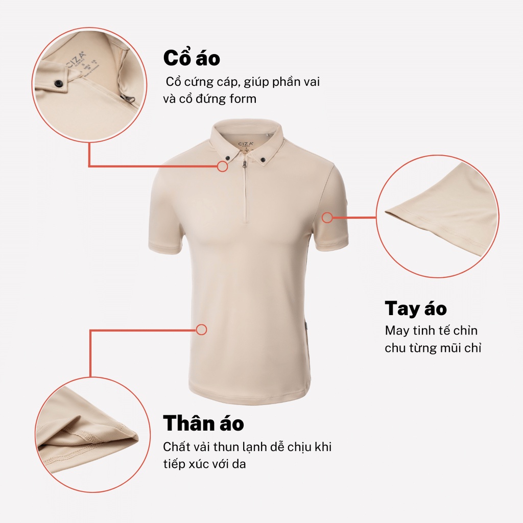 Áo phông polo nam CIZA vải thun mát cao cấp form Slim trẻ trung nhiều màu size S M L XL APNS13