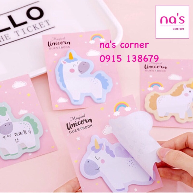 Giấy note ghi chú hình ngựa unicorn dễ thương