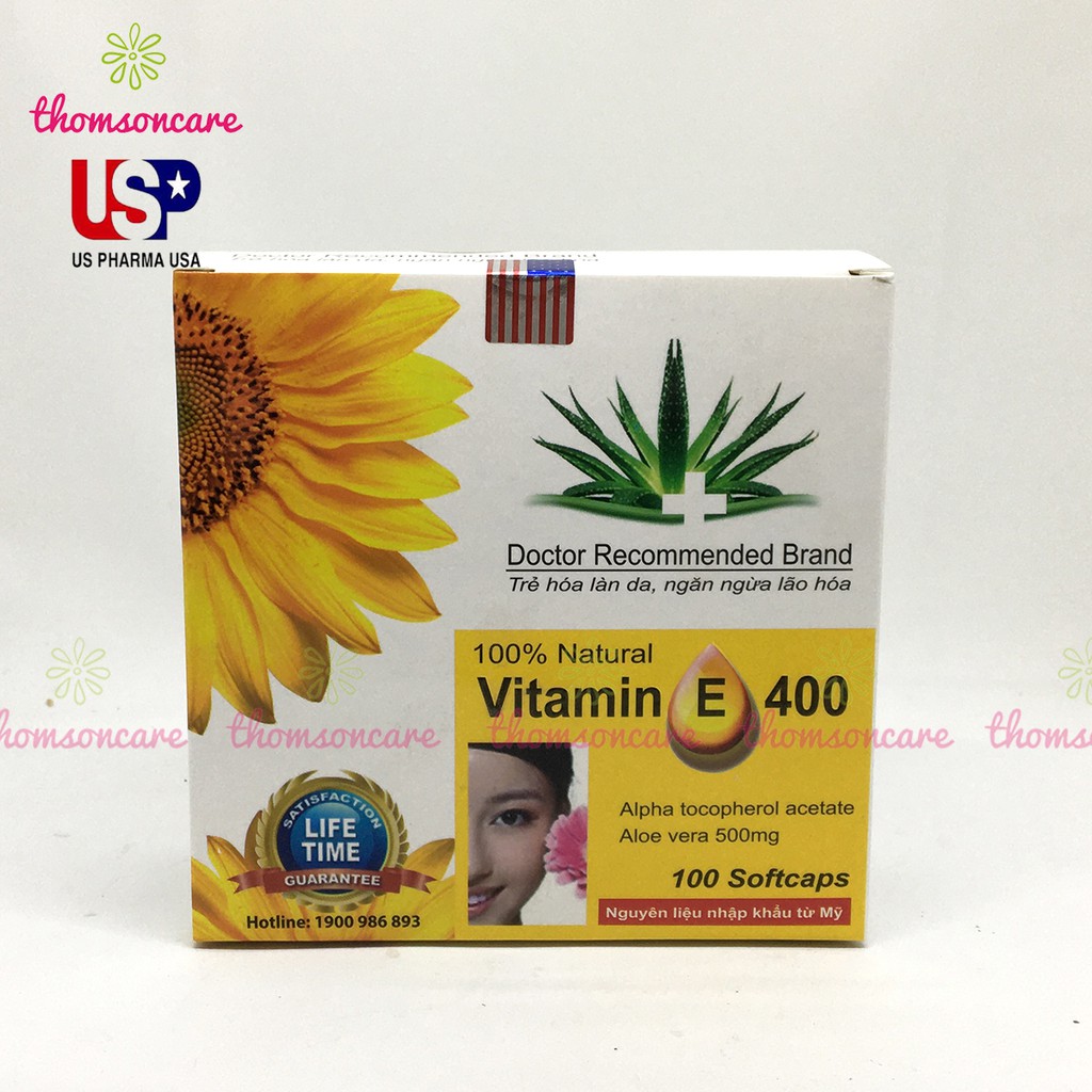 Viên uống Vitamin E 400 iu Giúp làm đẹp da - bổ sung vtm E 400mg ngăn ngừa lão hóa, tốt cho sinh lý