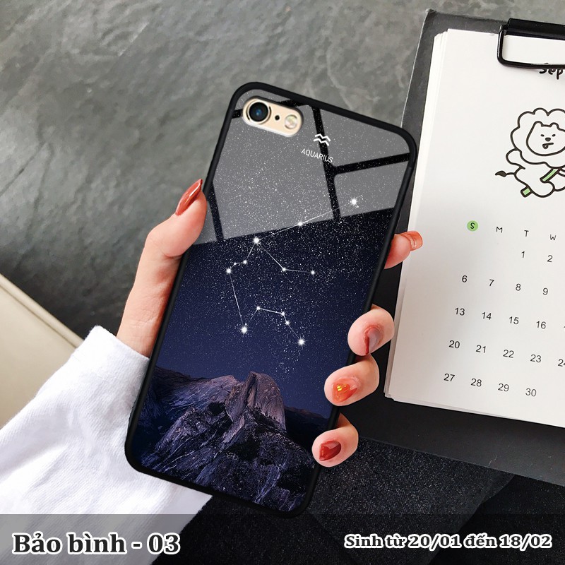 Ốp lưng kính 3D iPhone 6 Plus cung hoàng đạo