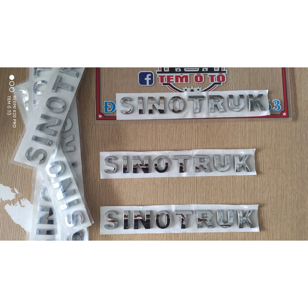Chữ mạ crom cho xe Howo gồm có Howo, Sinotruk, Vimd,371, 380, 375, 420