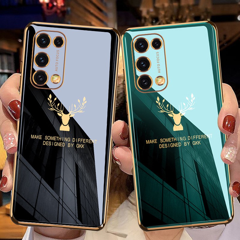 Ốp nai Reno 5 mạ viền crom