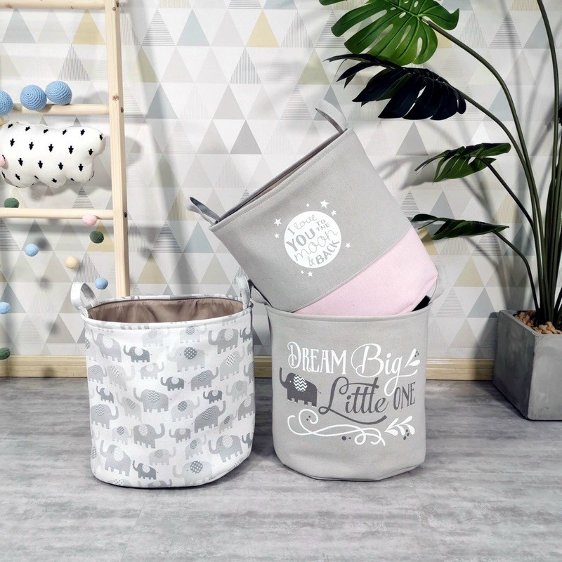 (được lựa màu) Giỏ đựng quần áo bằng vải cỡ lớn, túi đựng chăn màn đa năng washday có thể gấp gọn vintage xinh xắn