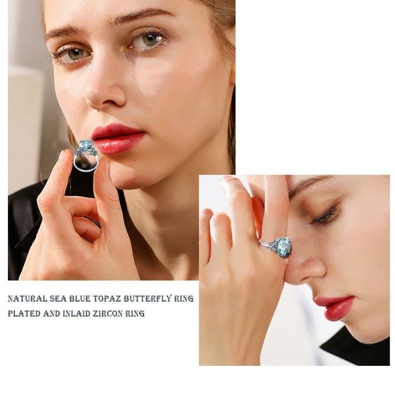 Nhẫn đính đá xanh ngọc may mắn thời trang